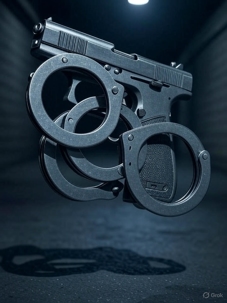 Gun in handcuffs