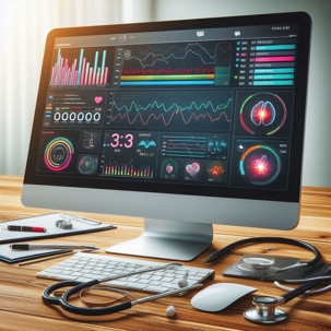 Screen with medical information on it