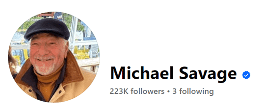 Picture of Michael Savage from his Twitter known as X account