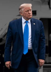 Photo of Donald Trump in blue tie and suit from his campaign website