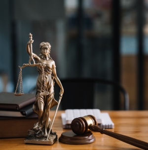 Lady Justice and a legal gavel