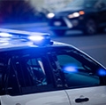 Police Car with Lights Activated